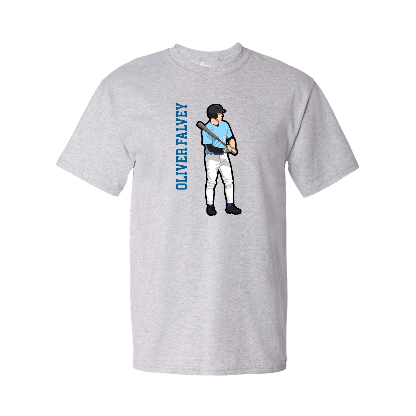 Tee — Name Vertical in Grey