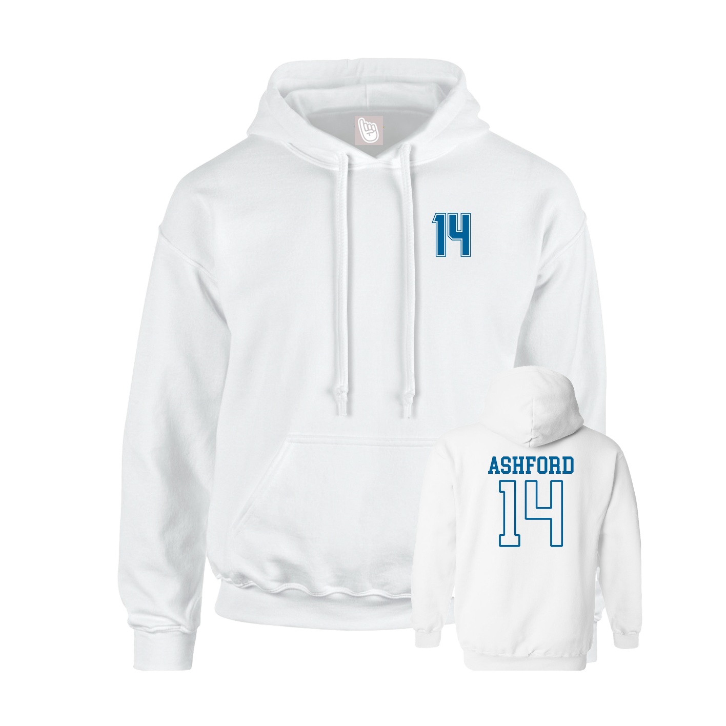 Youth Hoodie — Chest Back in White