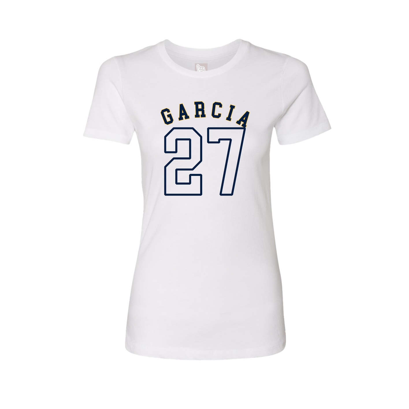 Fitted Women's Tee — Shirsey Arch in White