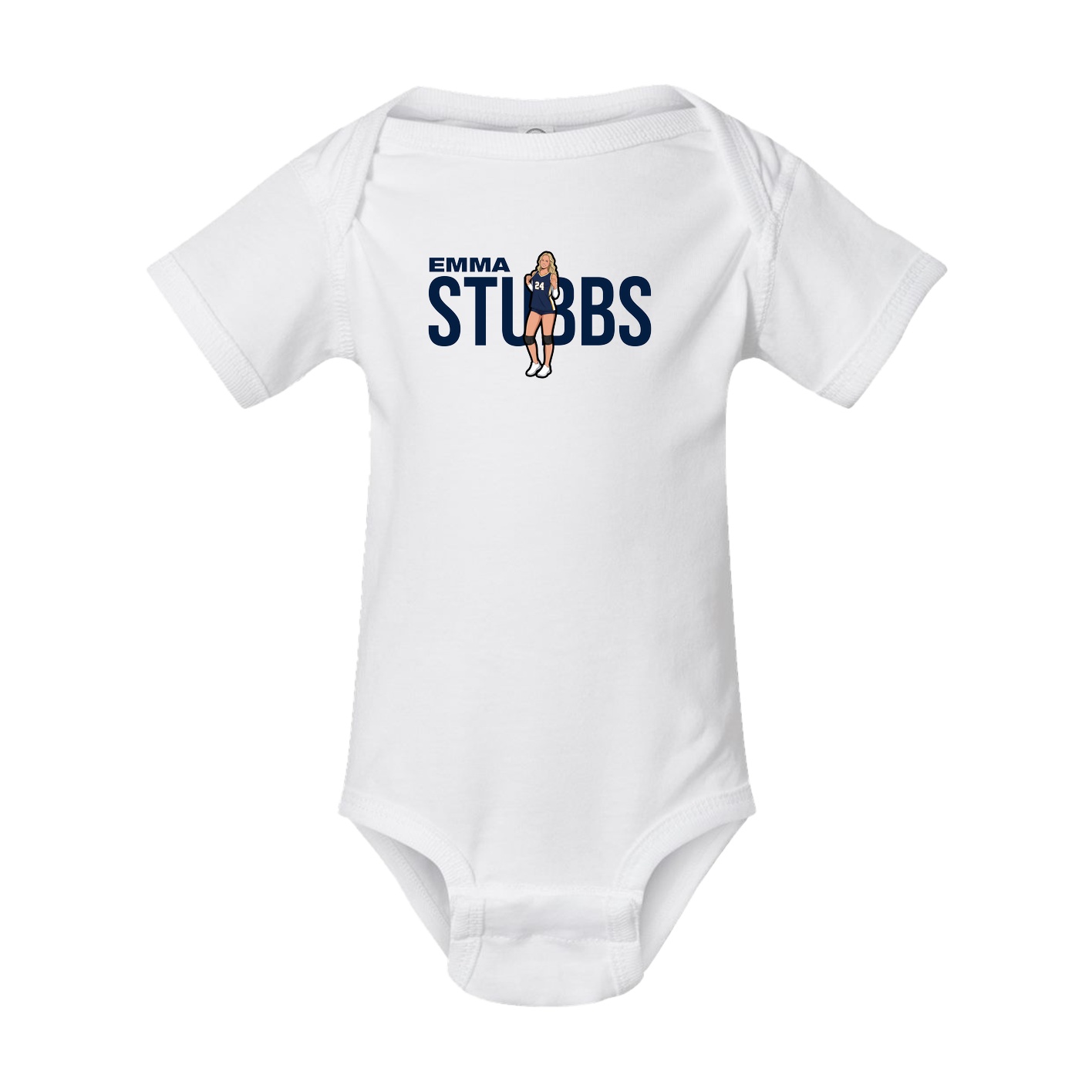 Baby Onesie — Player Name in White