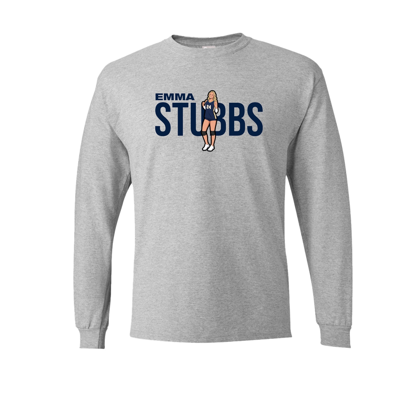 Long Sleeve Tee — Player Name in Grey