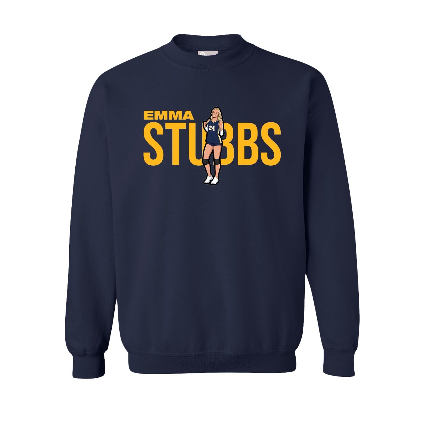 Fleece Crew — Player Name in Navy