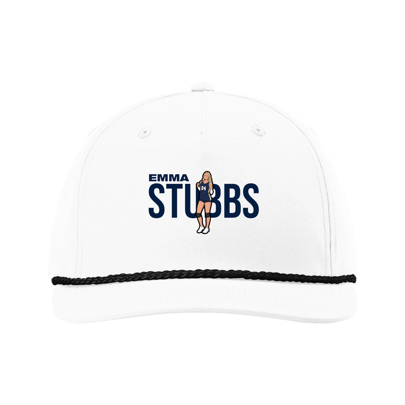 Five-Panel Classic Rope Cap — Player Name in White