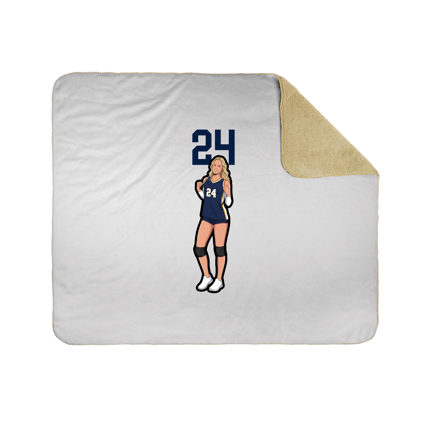 Throw Blanket — Number Top in White