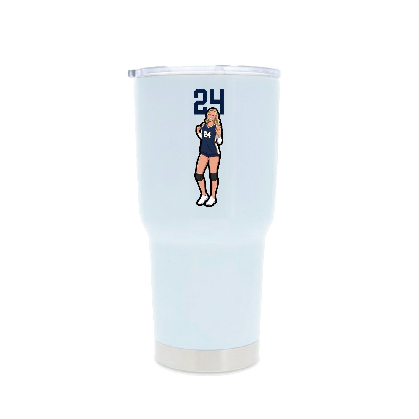 30oz Stainless Steel Tumbler — Number Top in White