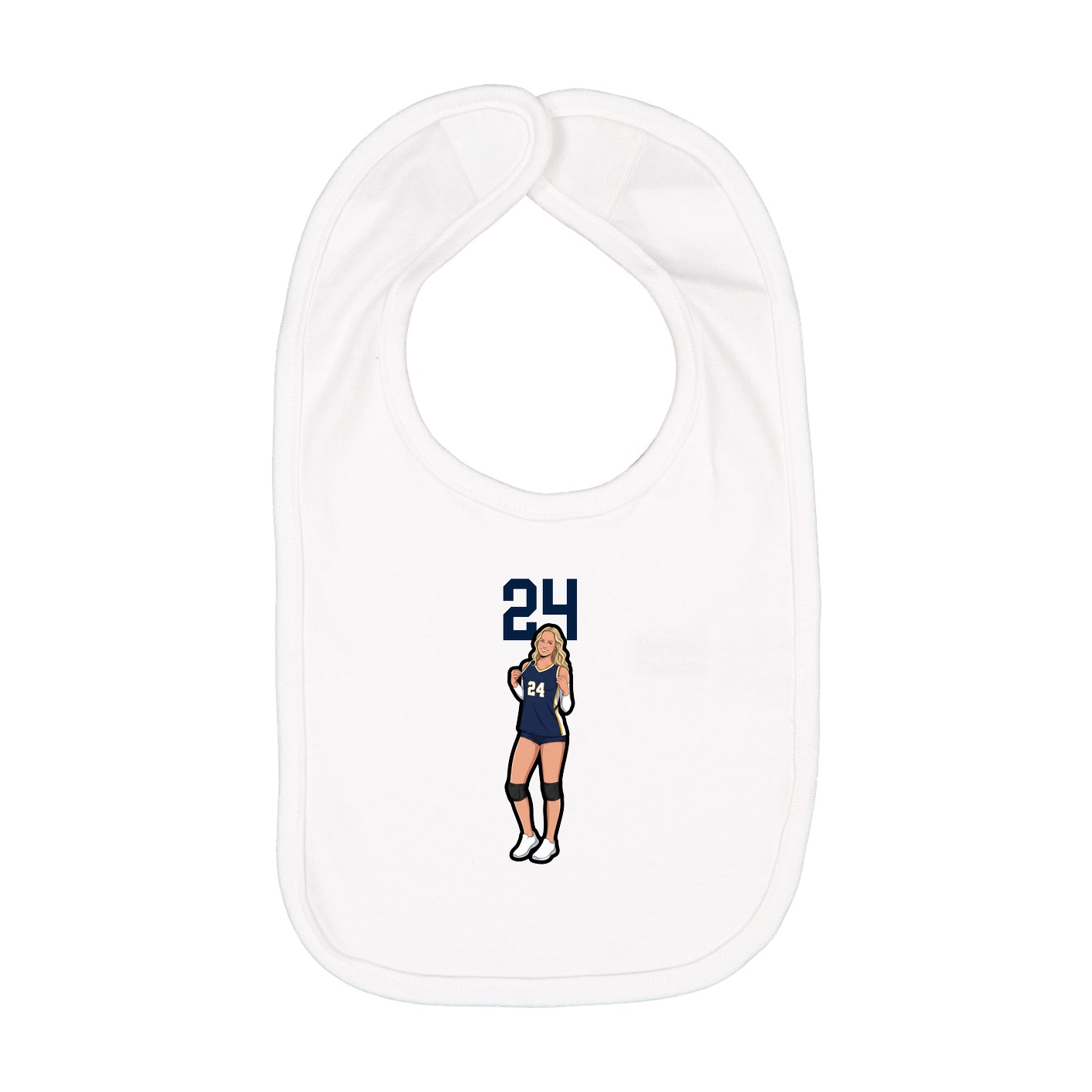 Infant Bib — Number Top in White
