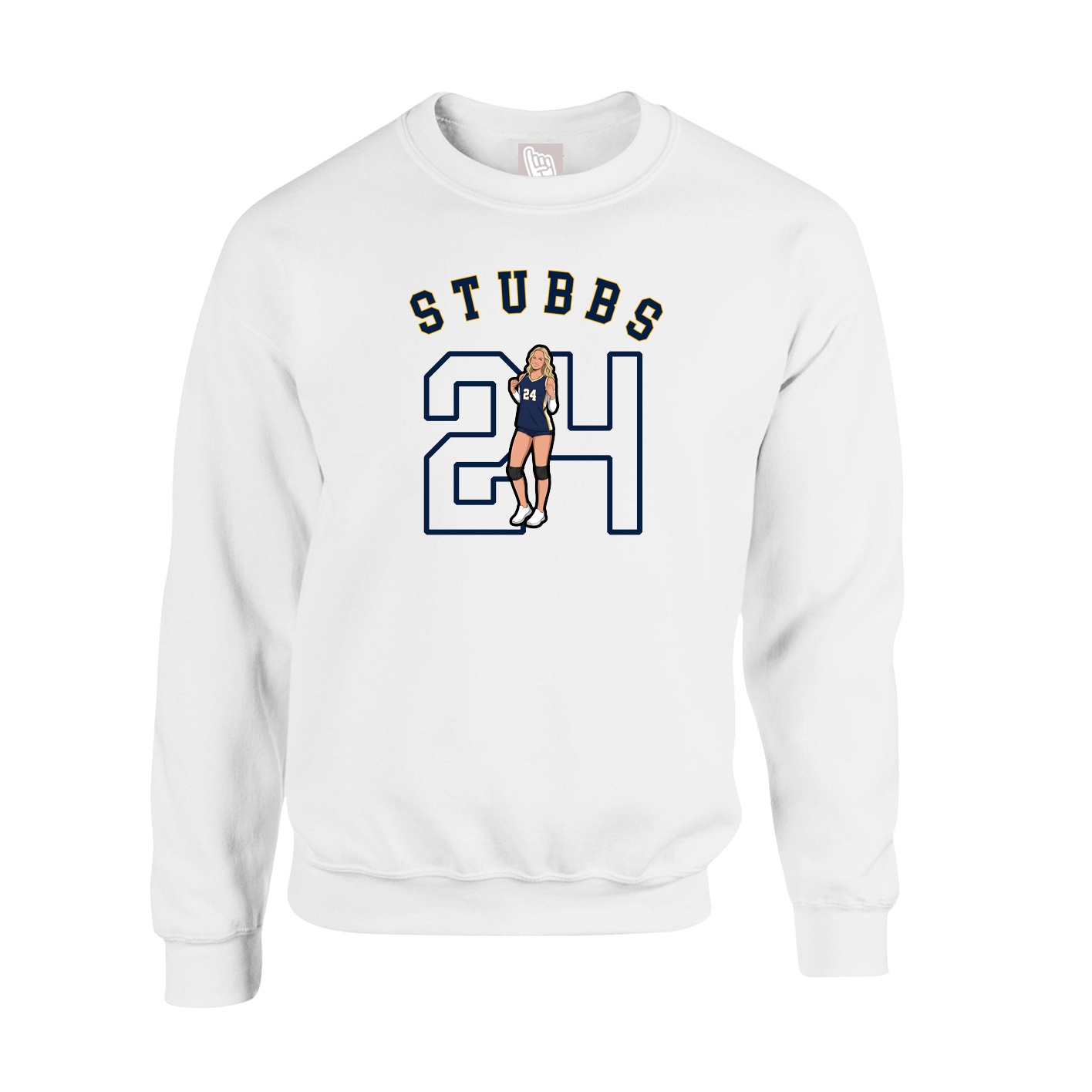 Fleece Crew — Shirsey Arch in White
