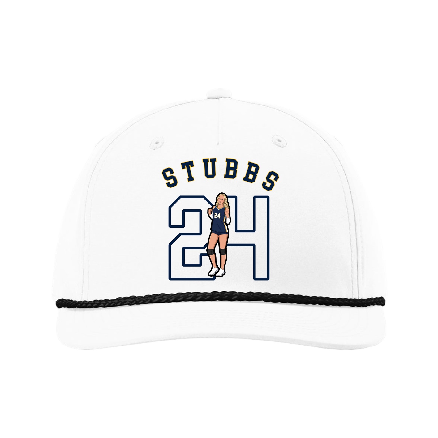 Five-Panel Classic Rope Cap — Shirsey Arch in White