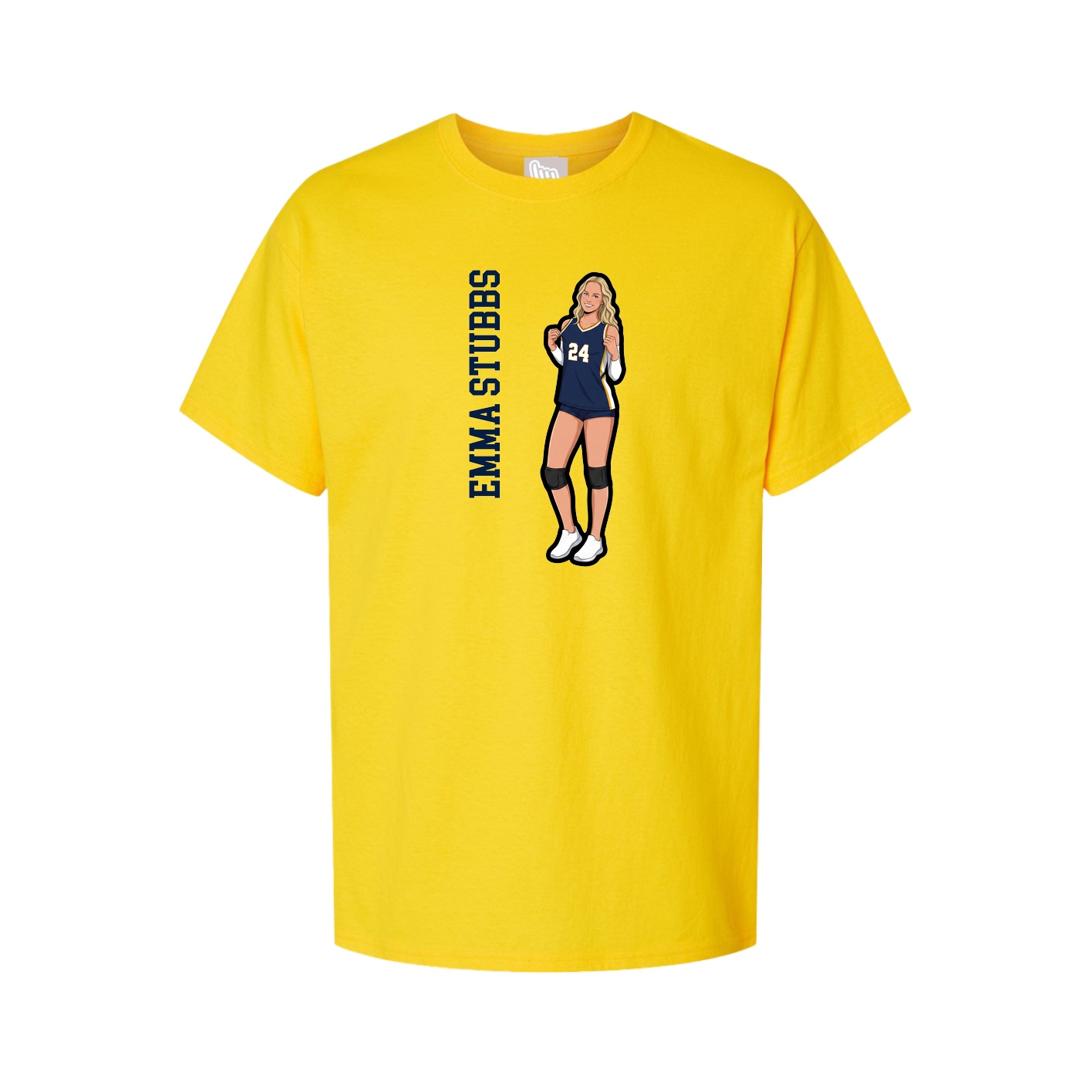 Youth Tee — Name Vertical in Gold