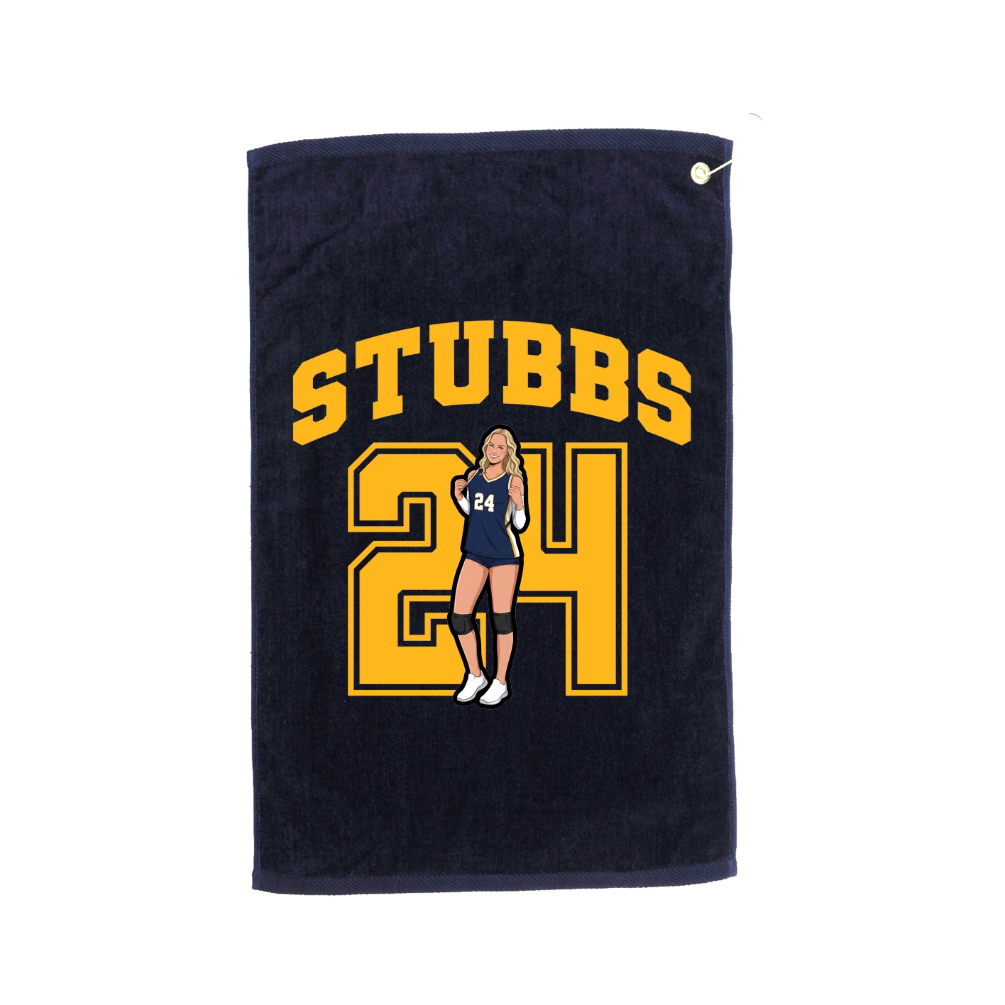 Golf Towel — Number in Navy
