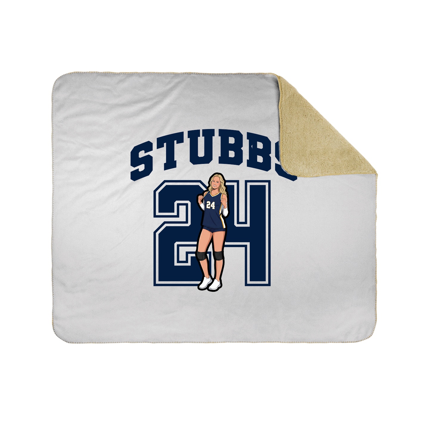 Throw Blanket — Number in White