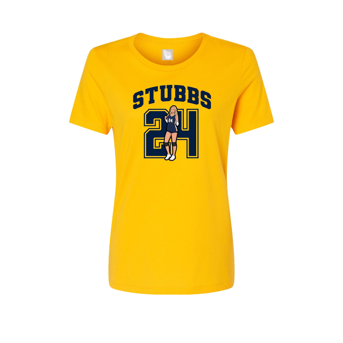 Fitted Women's Tee — Number in Gold