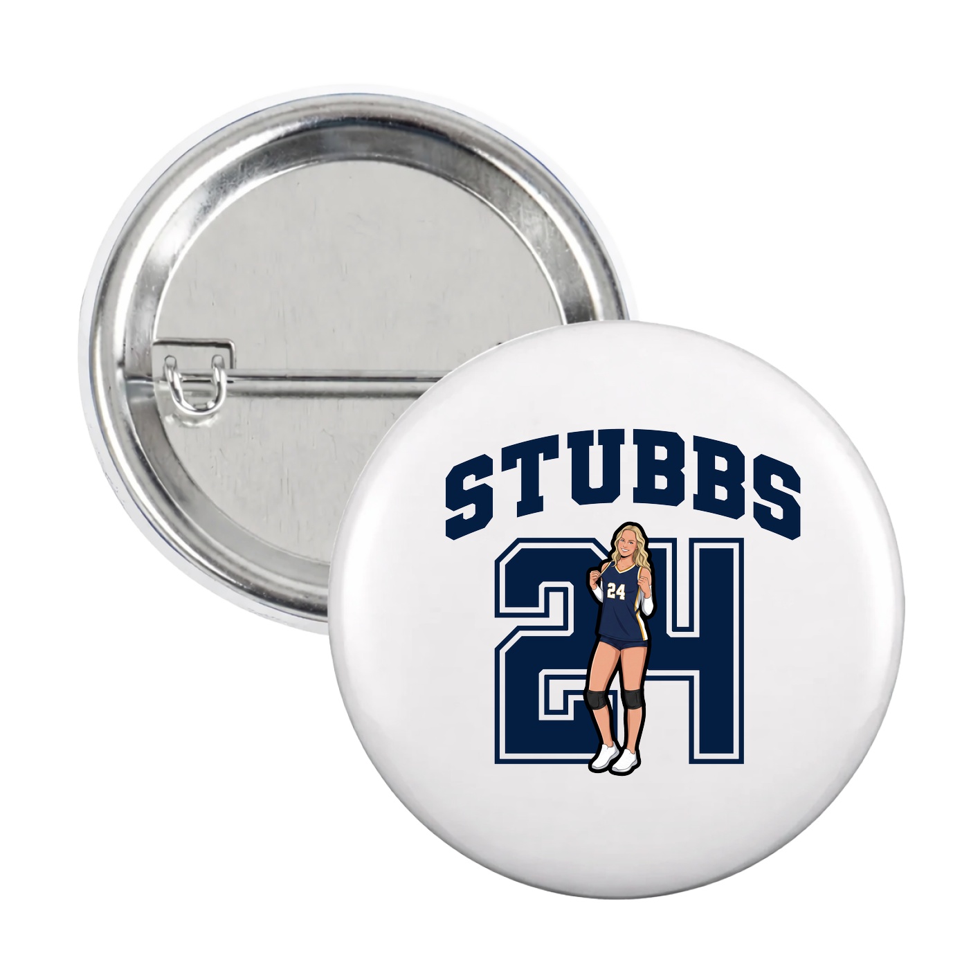 Game Day Button — Number in White