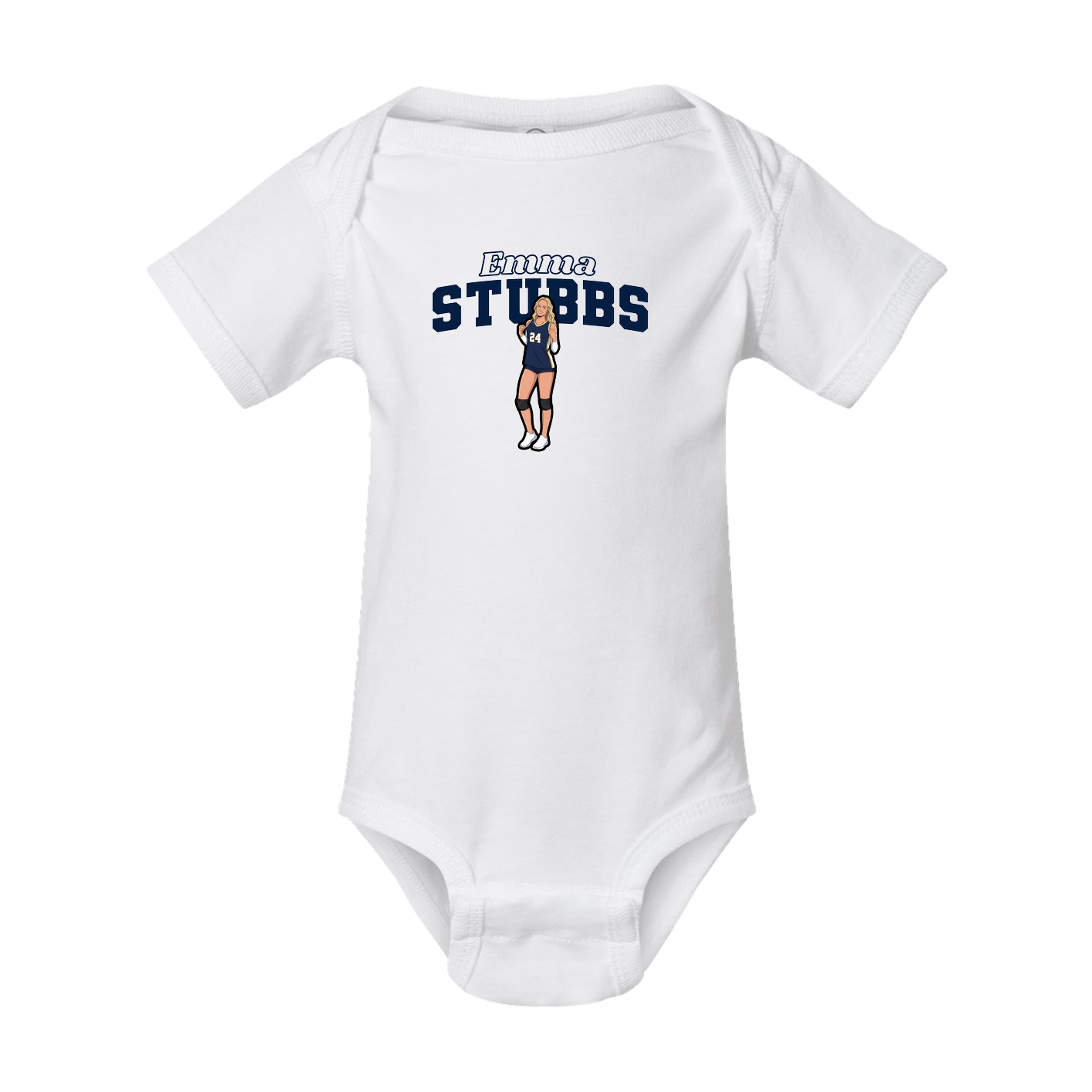 Baby Onesie — Name Arch in White