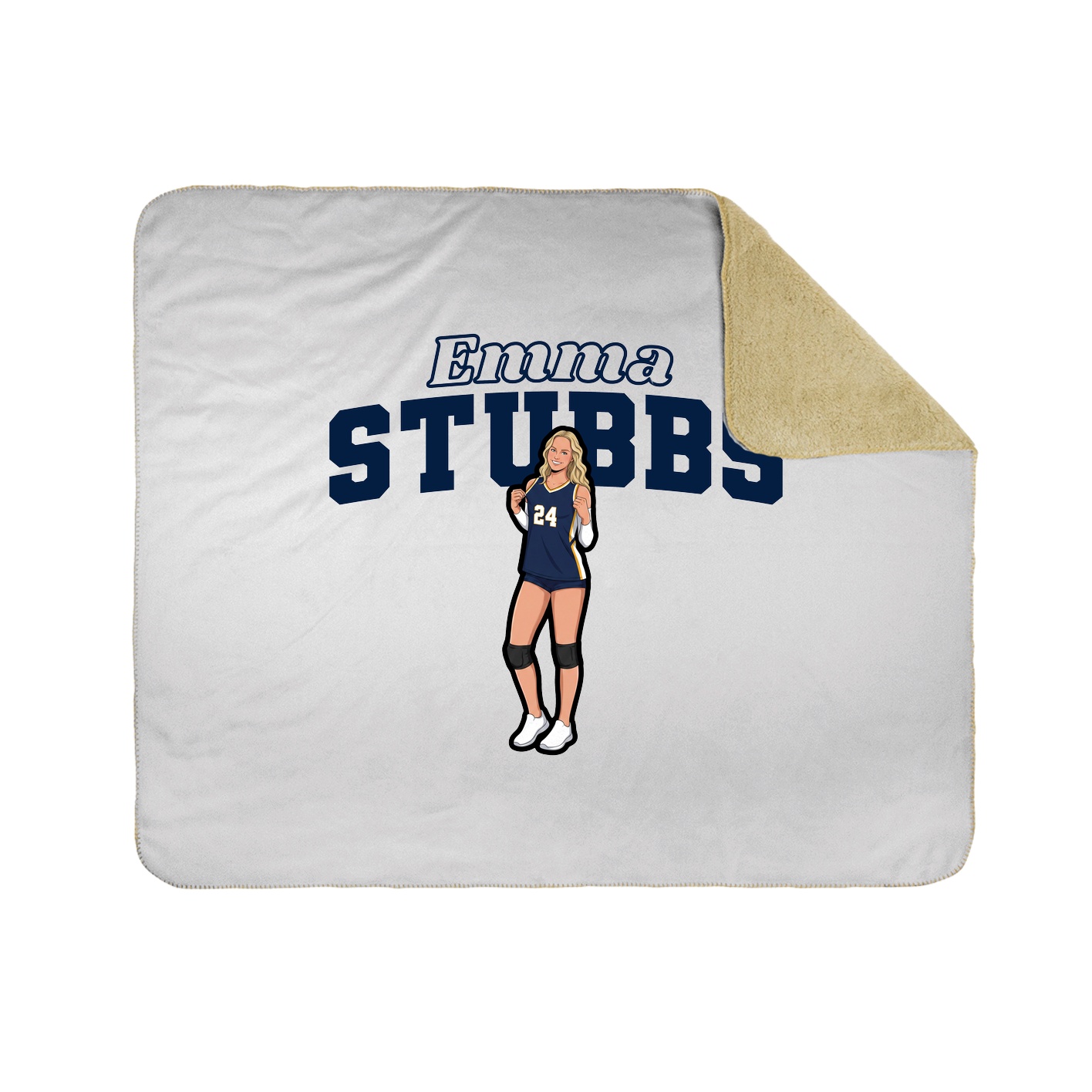 Throw Blanket — Name Arch in White