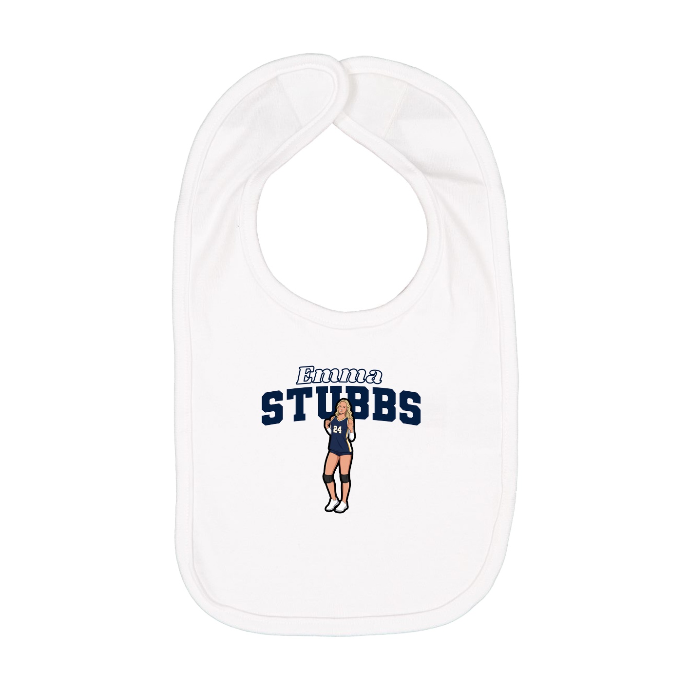 Infant Bib — Name Arch in White
