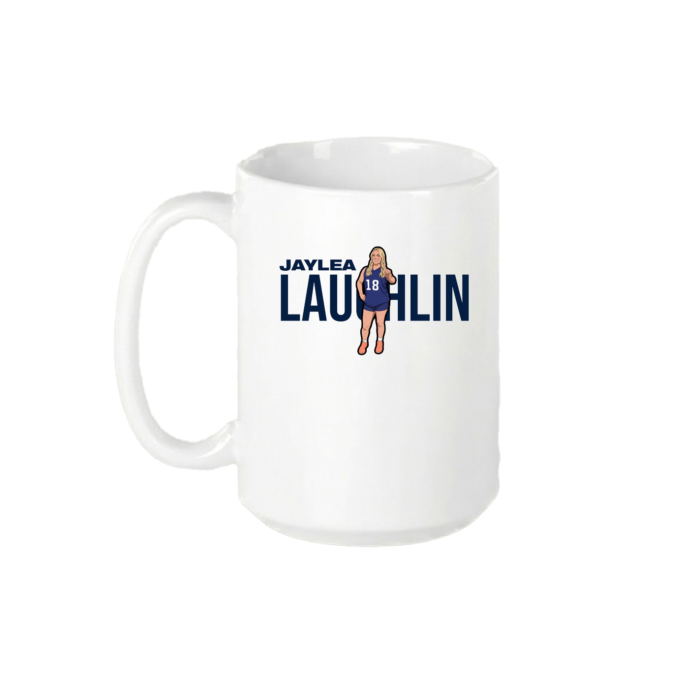 15oz Coffee Mug — Player Name in White