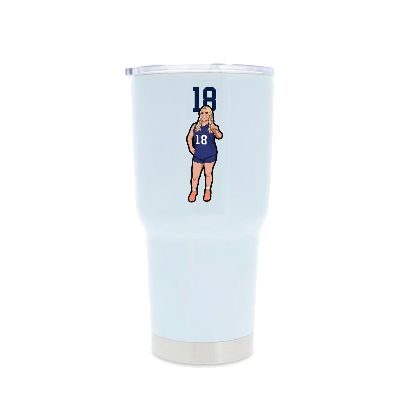 30oz Stainless Steel Tumbler — Number Top in White