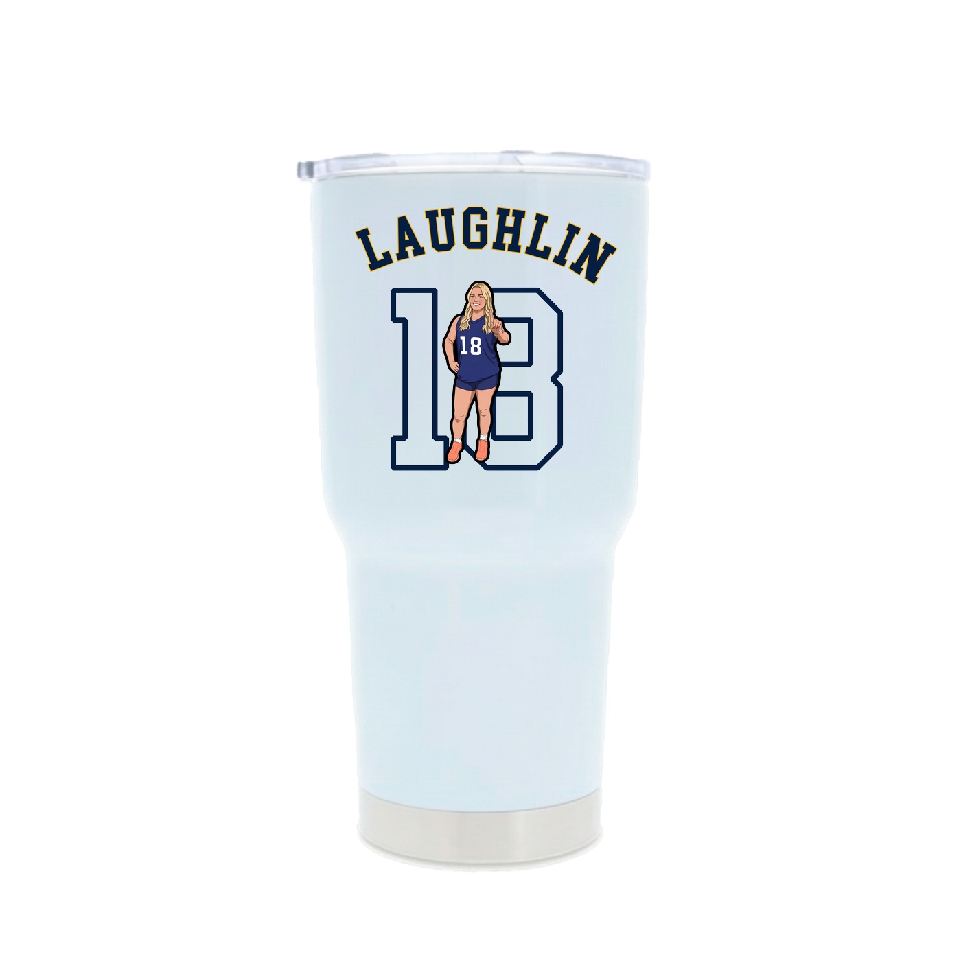 30oz Stainless Steel Tumbler — Shirsey Arch in White