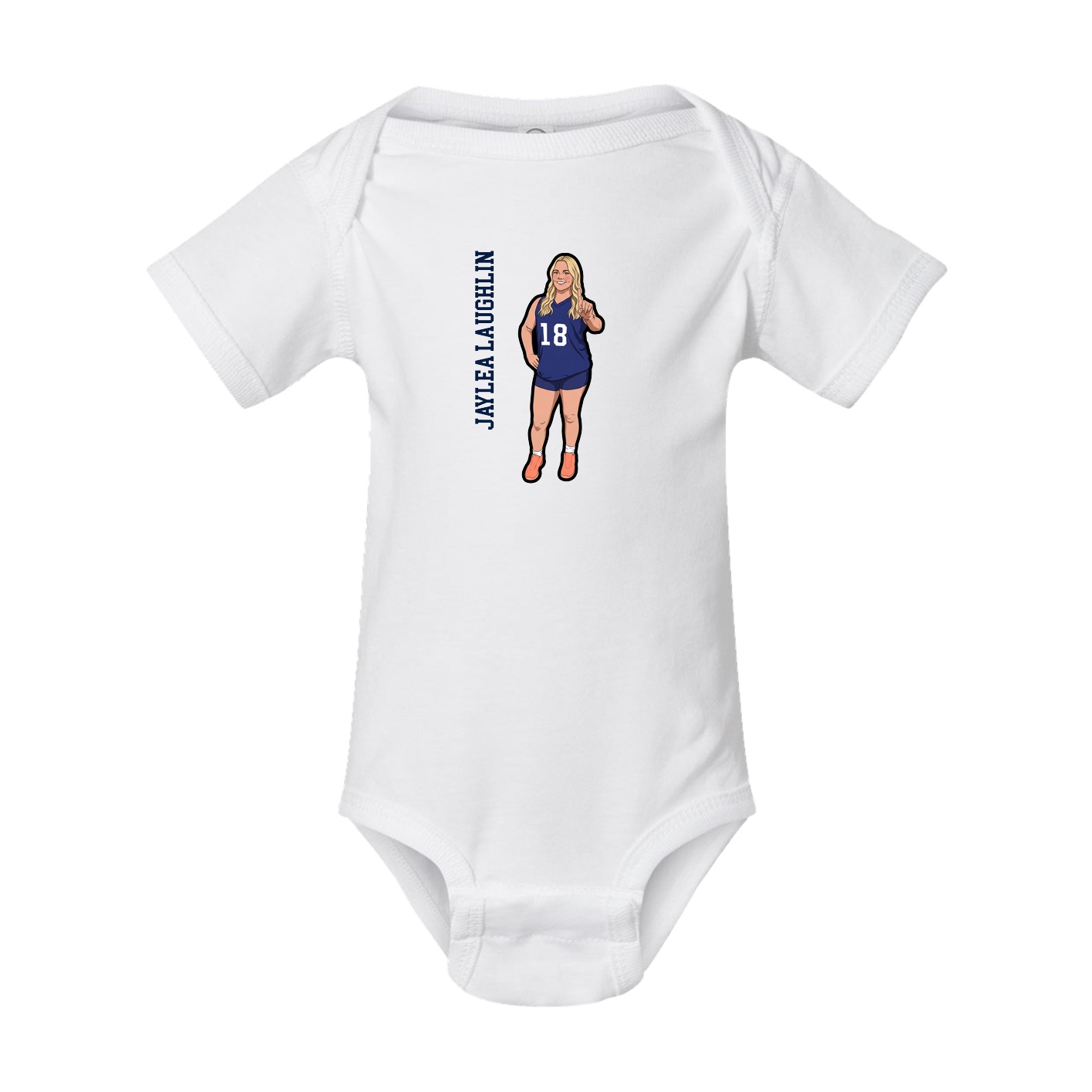 Baby Onesie — Name Vertical in White