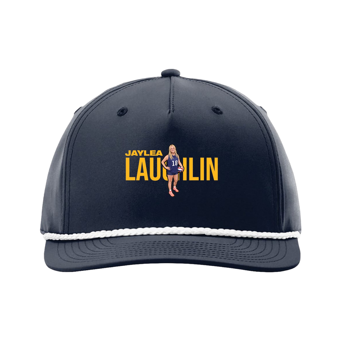 Five-Panel Classic Rope Cap — Player Name in Navy