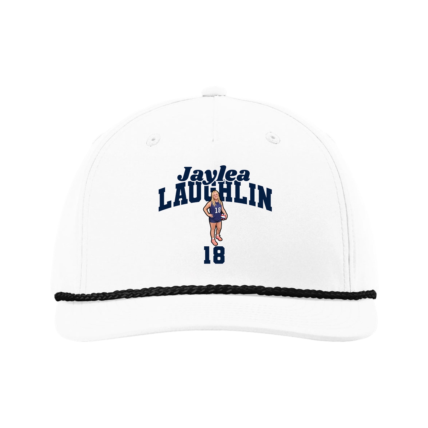 Five-Panel Classic Rope Cap — Signature Arch in White