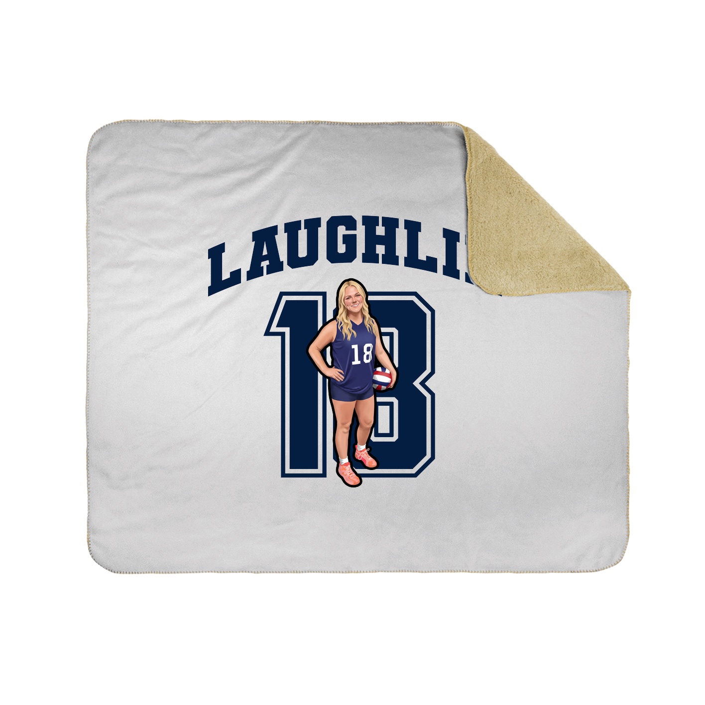 Throw Blanket — Number in White