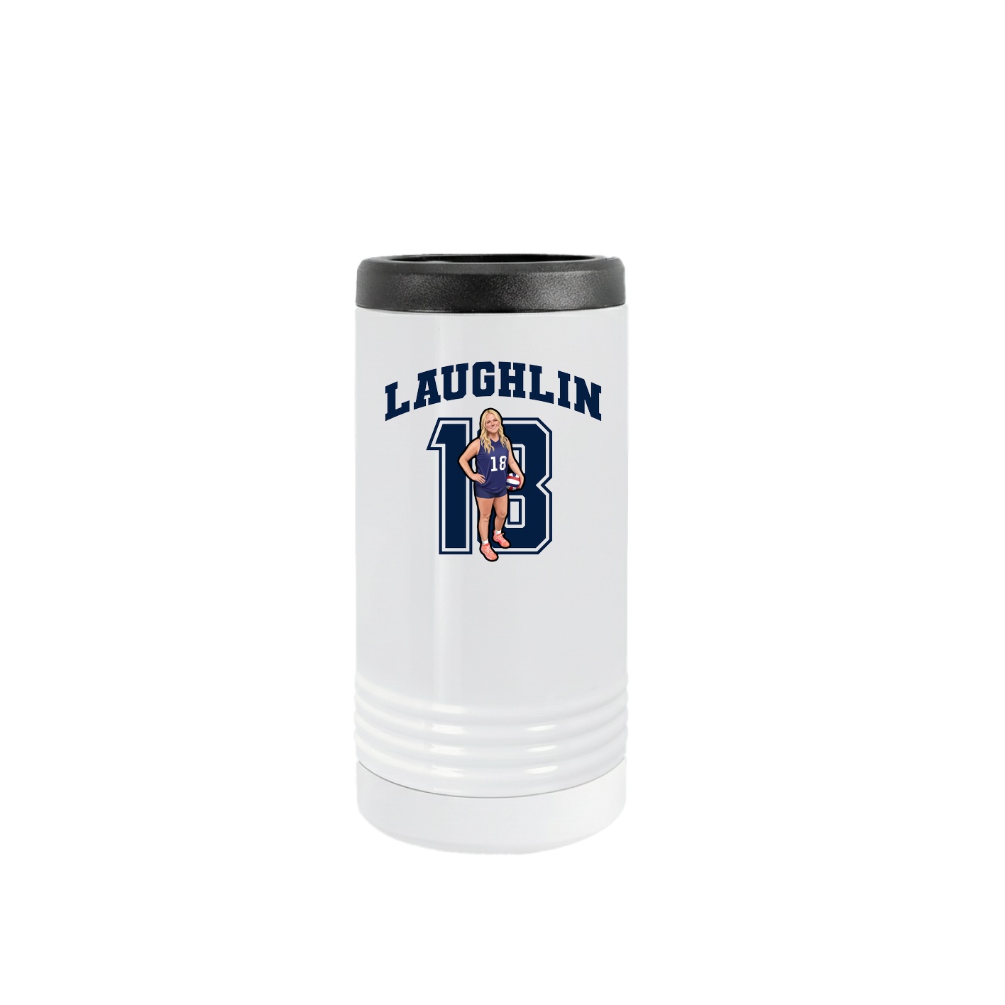 Slim Beverage Holder — Number in White