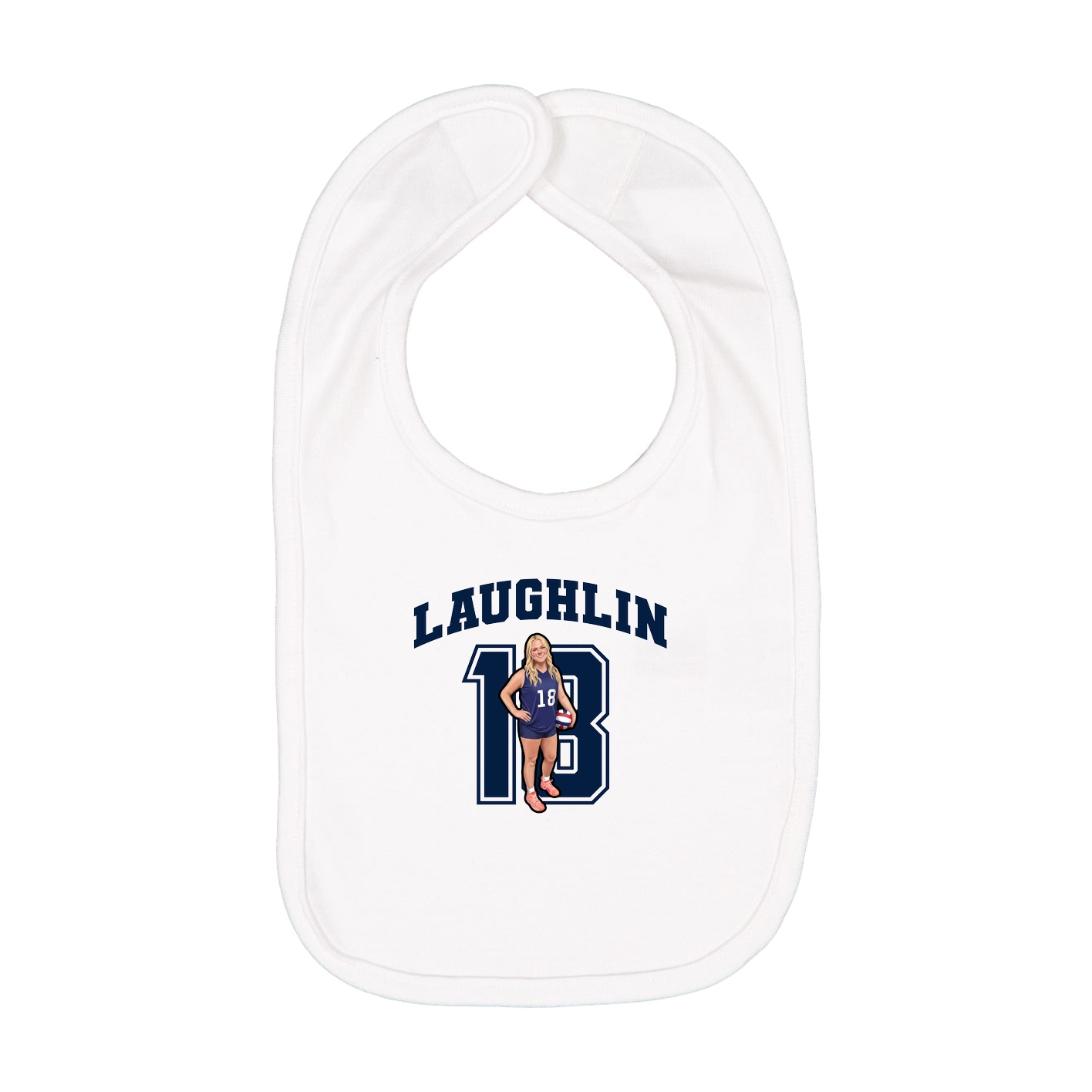 Infant Bib — Number in White