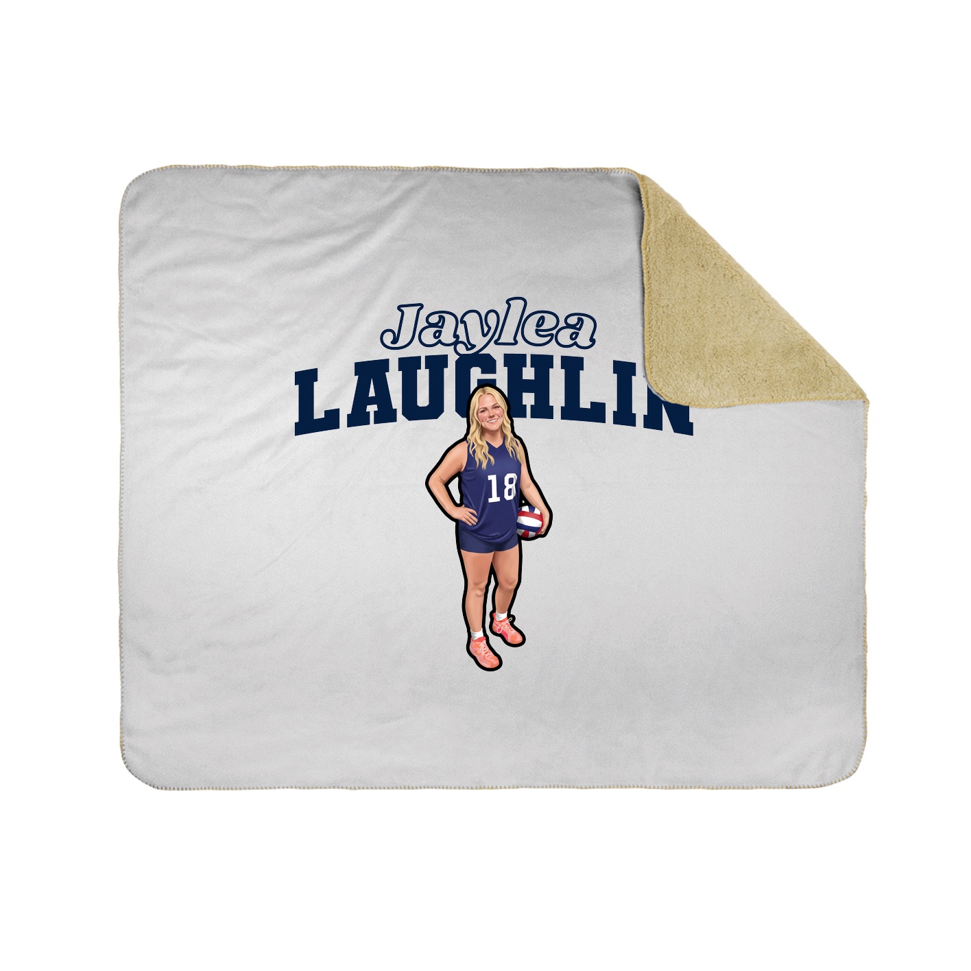 Throw Blanket — Name Arch in White