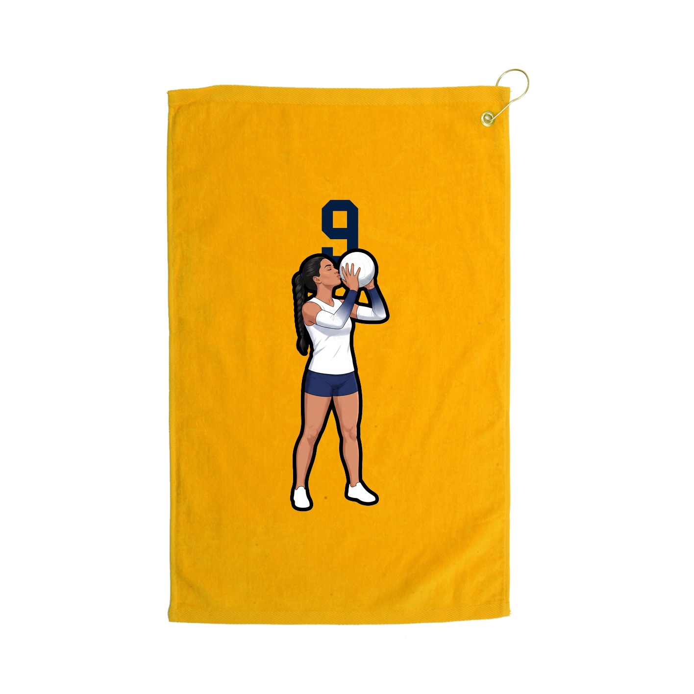 Golf Towel — Number Top in Gold