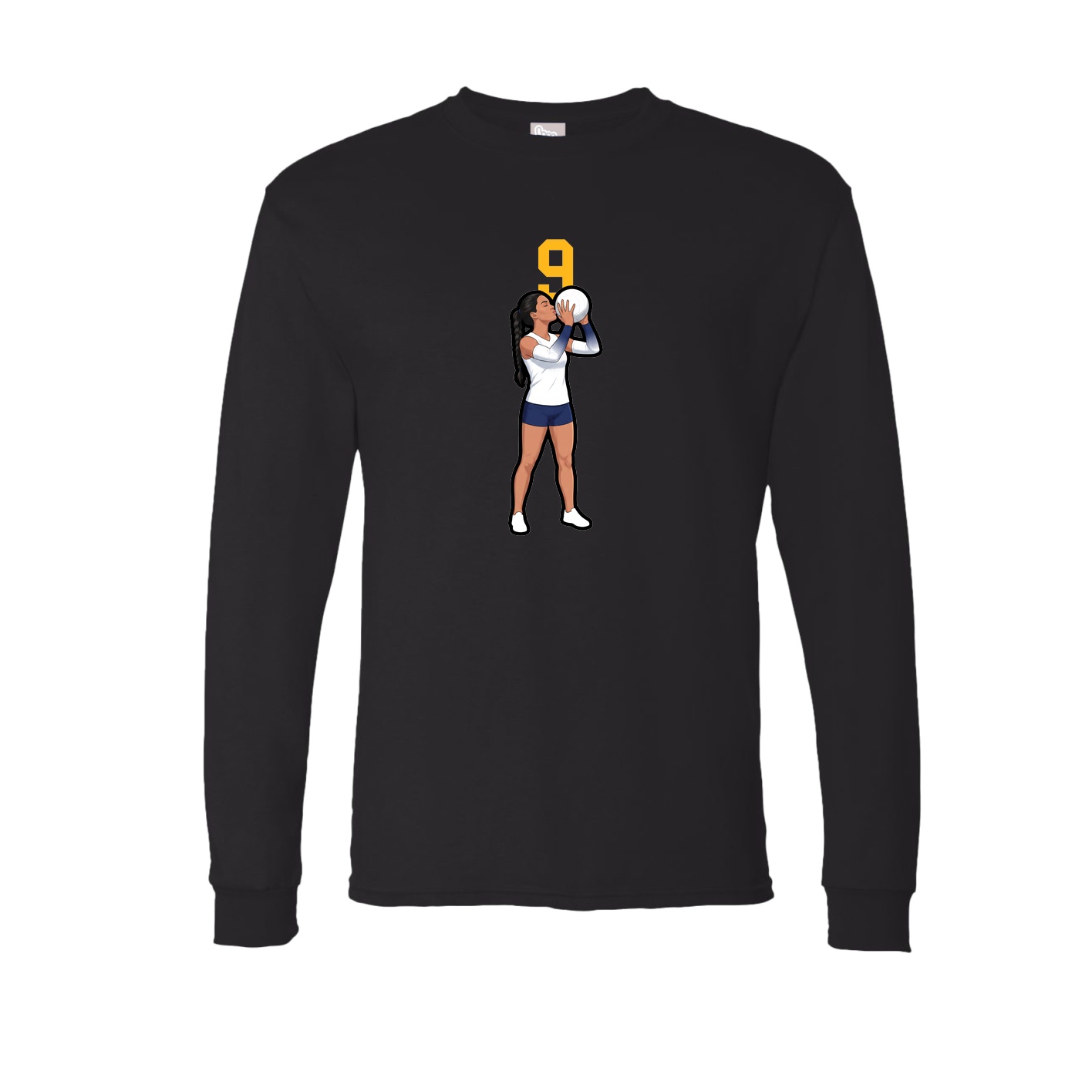 Long Sleeve Tee — Number Top in Black