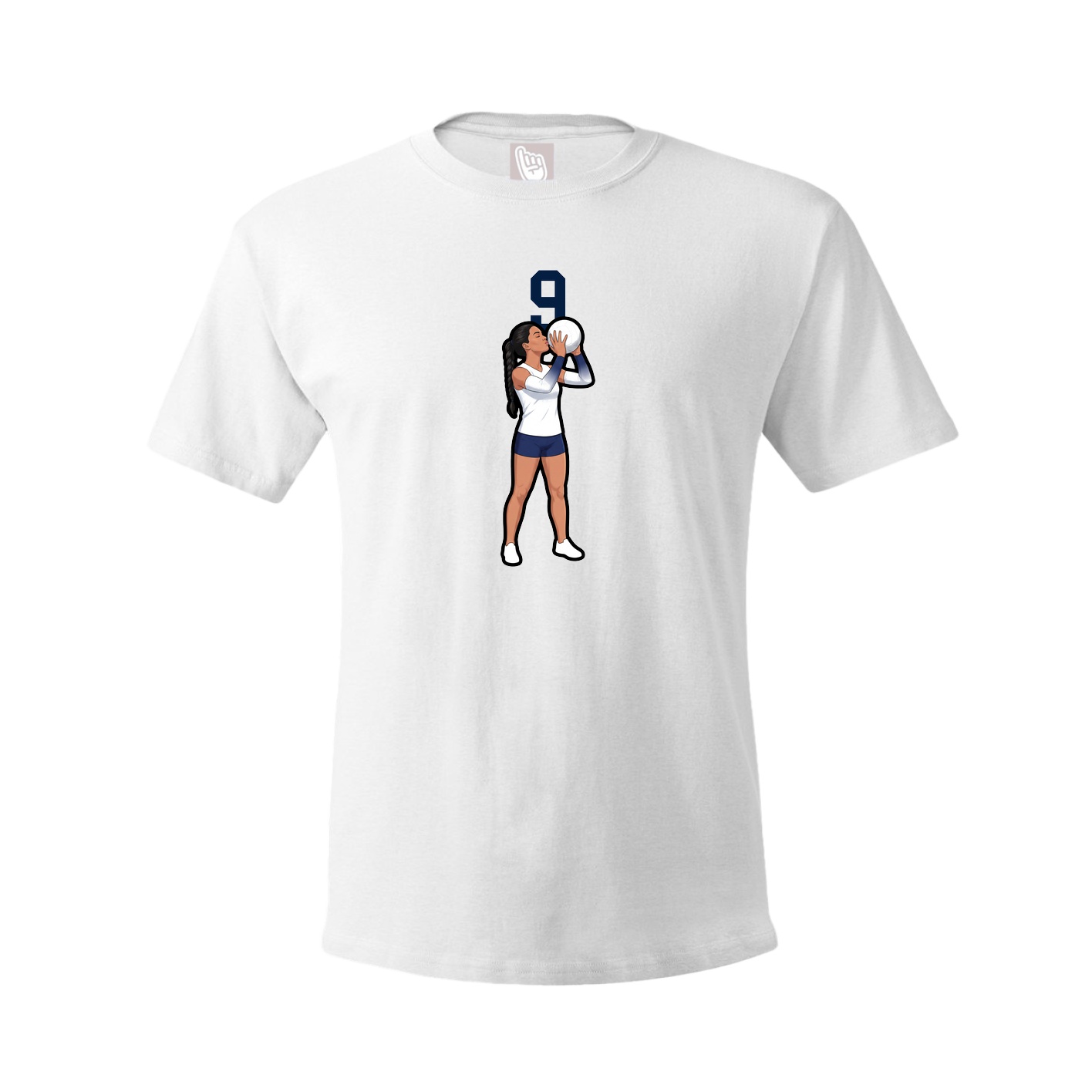 Youth Tee — Number Top in White