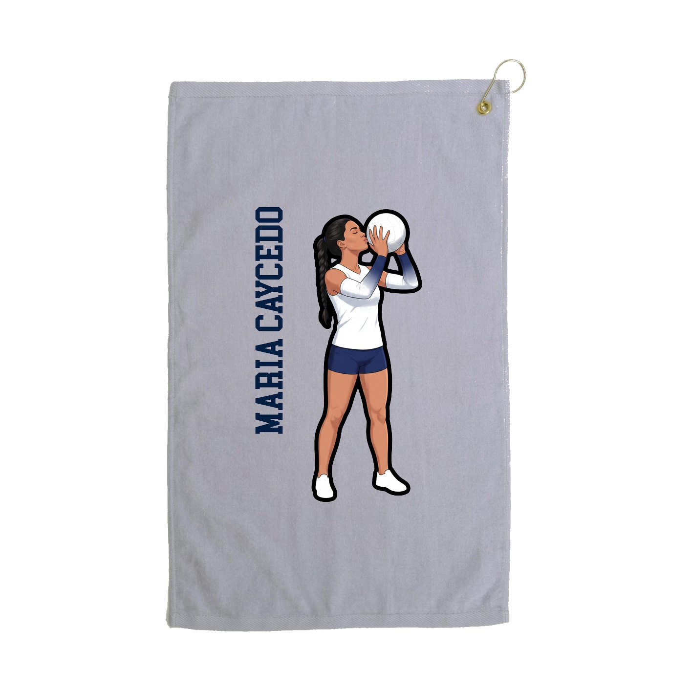 Golf Towel — Name Vertical in Grey