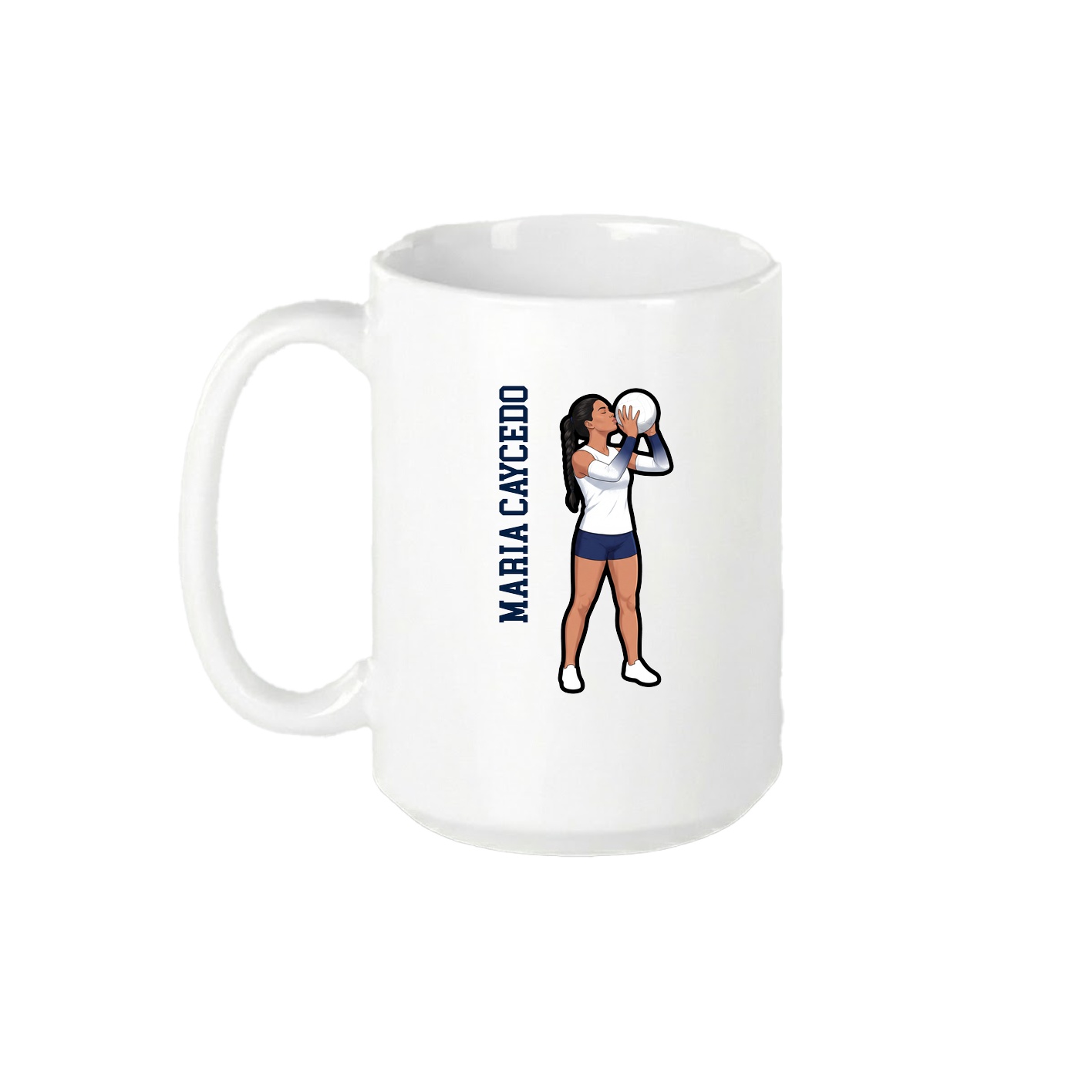 15oz Coffee Mug — Name Vertical in White