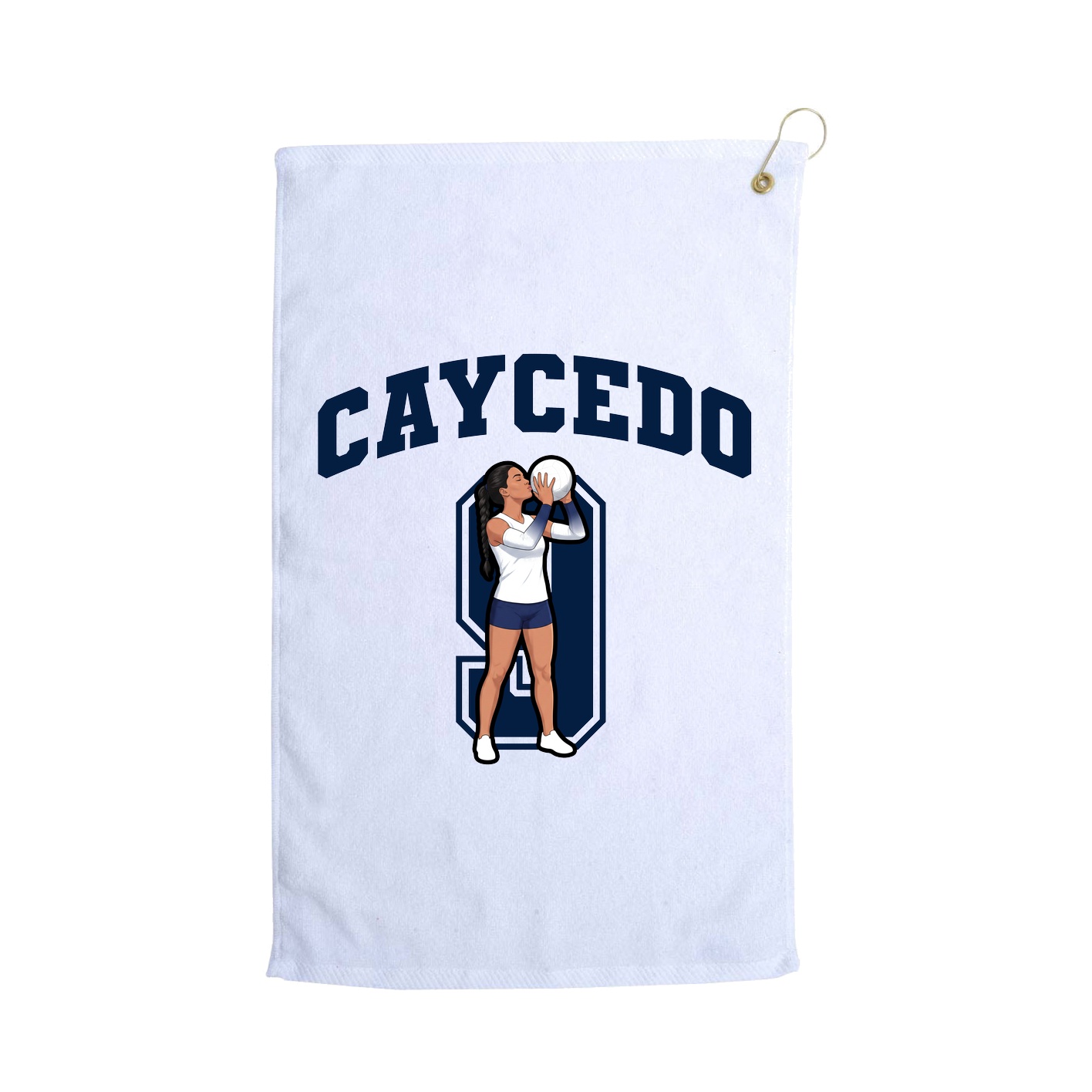 Golf Towel — Number in White