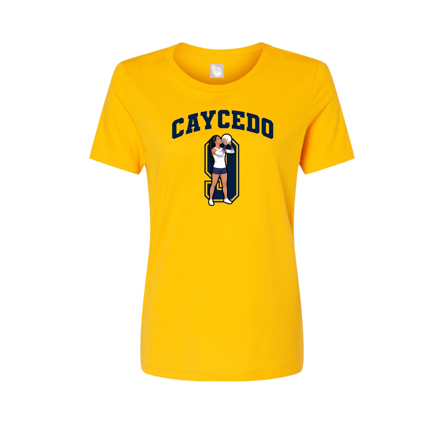 Fitted Women's Tee — Number in Gold