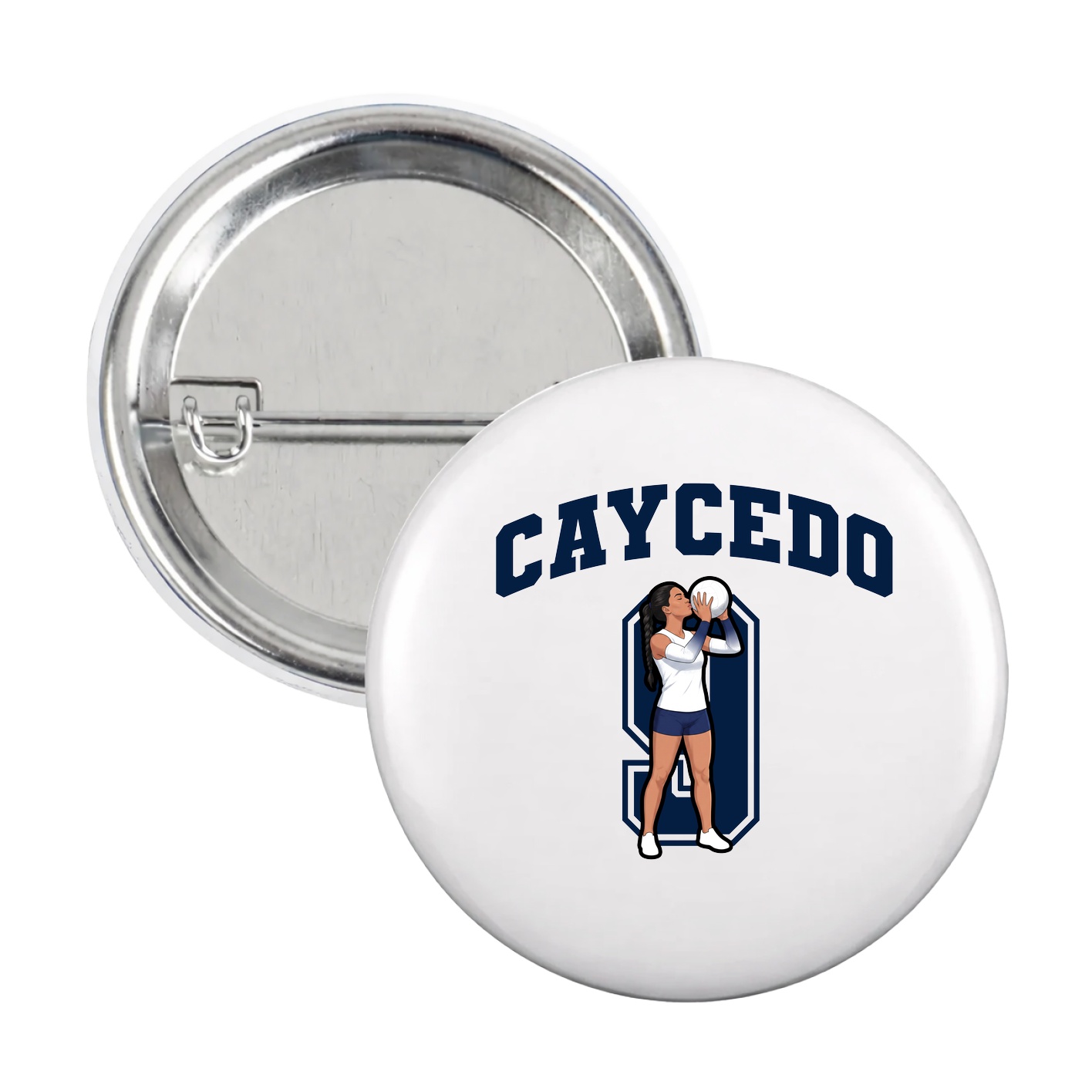 Game Day Button — Number in White