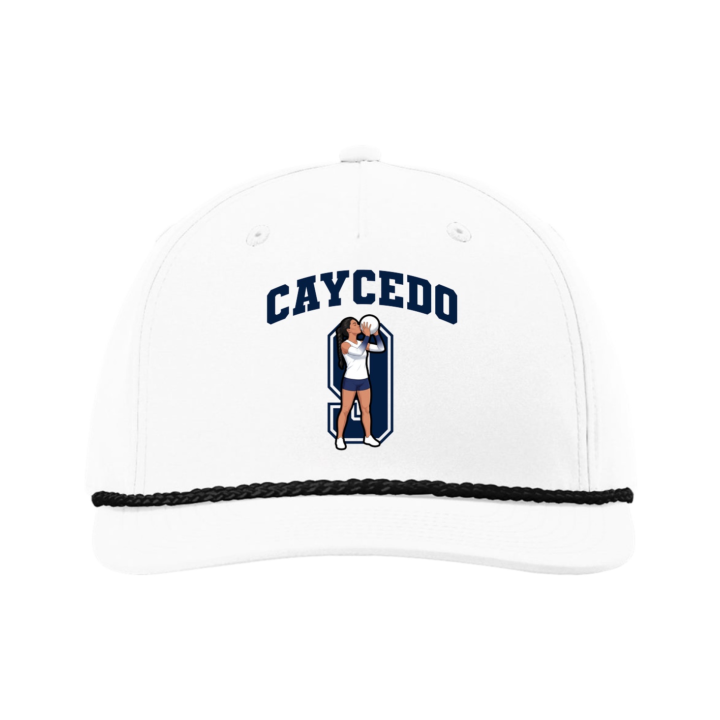 Five-Panel Classic Rope Cap — Number in White