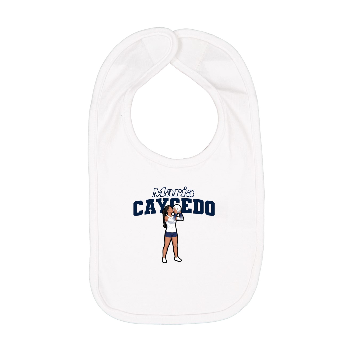 Infant Bib — Name Arch in White