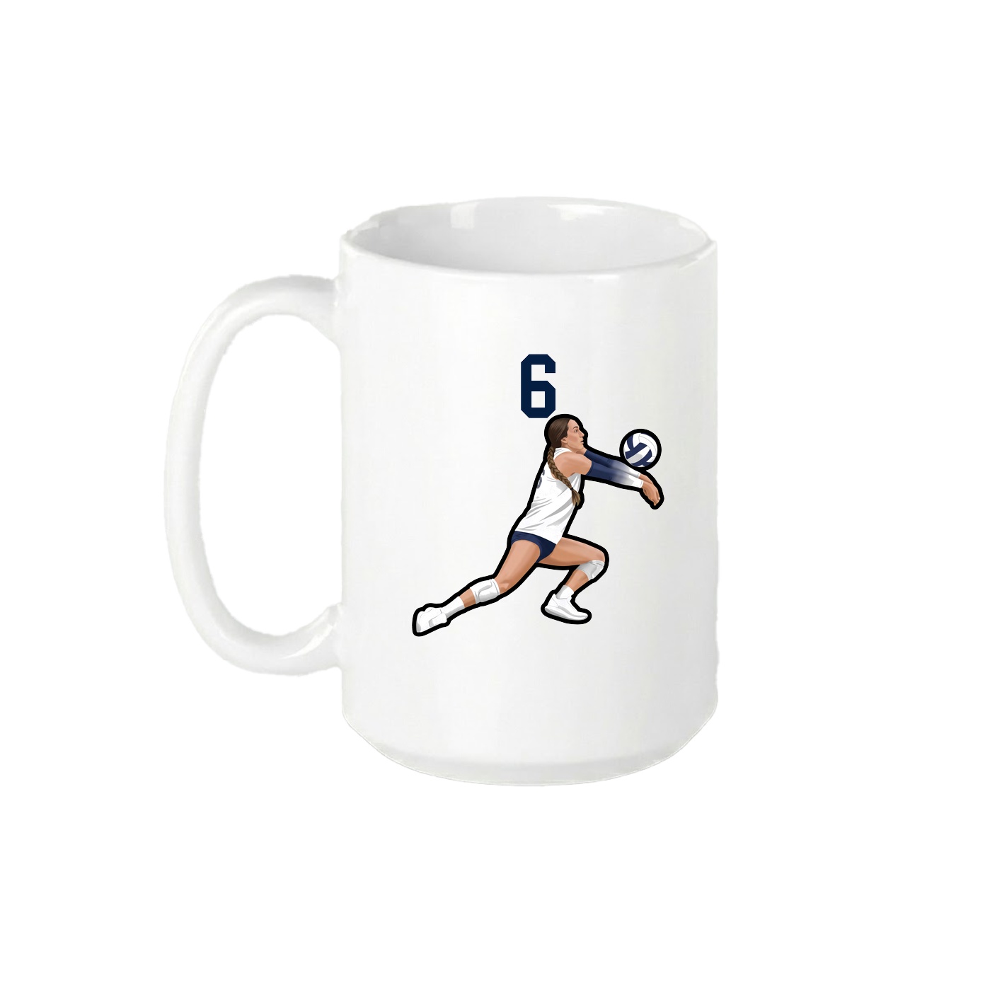 15oz Coffee Mug — Number Top in White