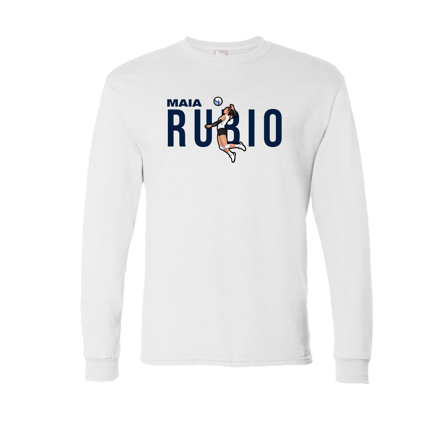 Long Sleeve Tee — Player Name in White