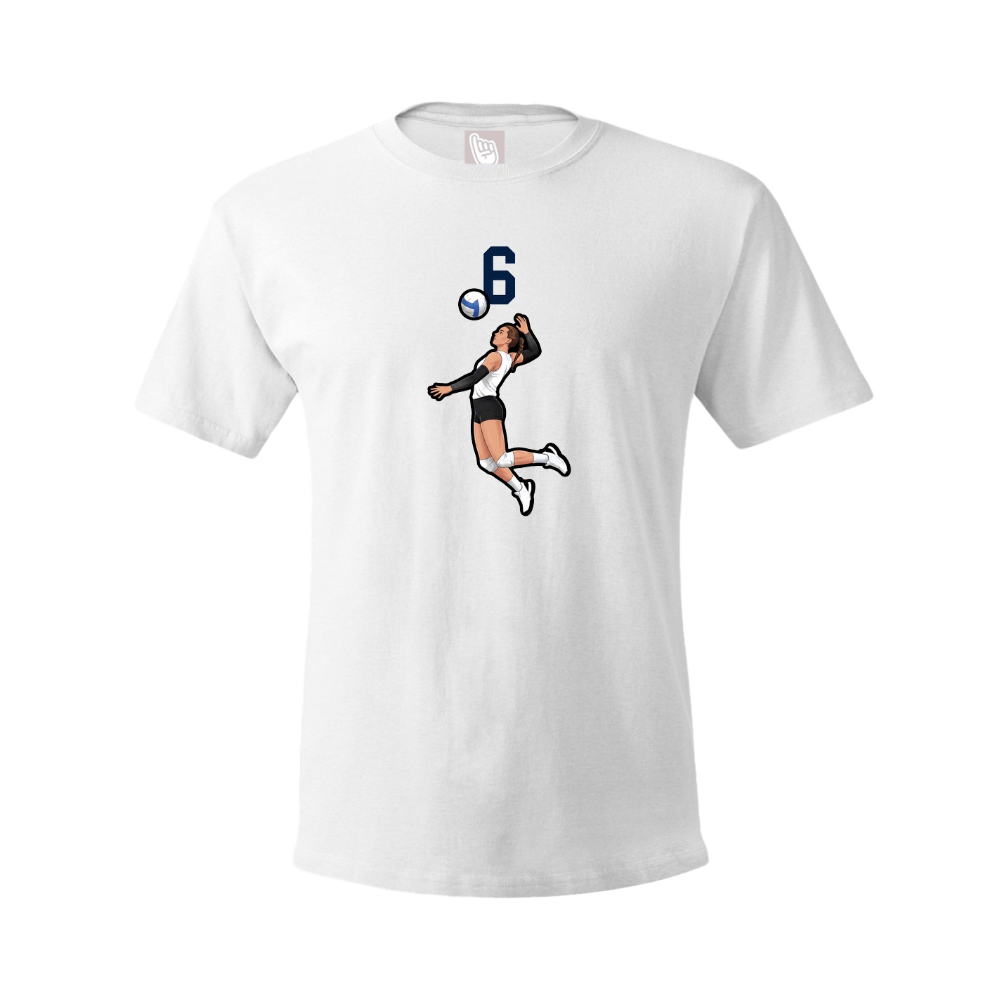 Youth Tee — Number Top in White