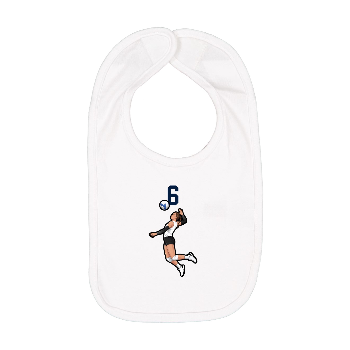 Infant Bib — Number Top in White