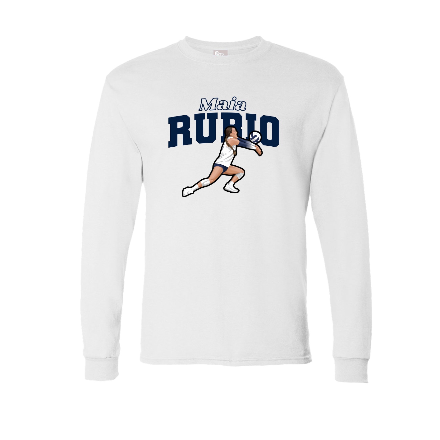 Long Sleeve Tee — Name Arch in White