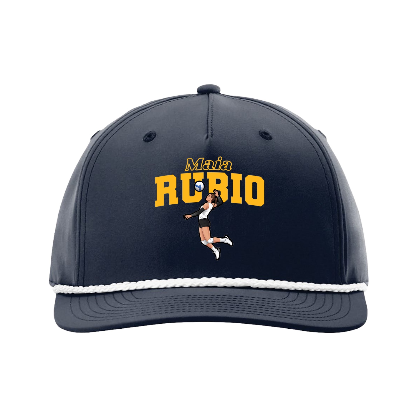 Five-Panel Classic Rope Cap — Name Arch in Navy