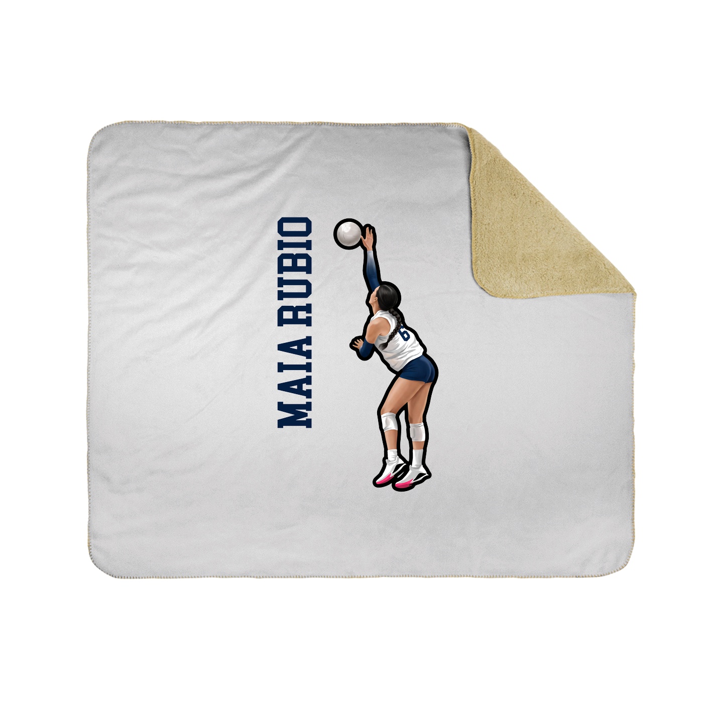 Throw Blanket — Name Vertical in White