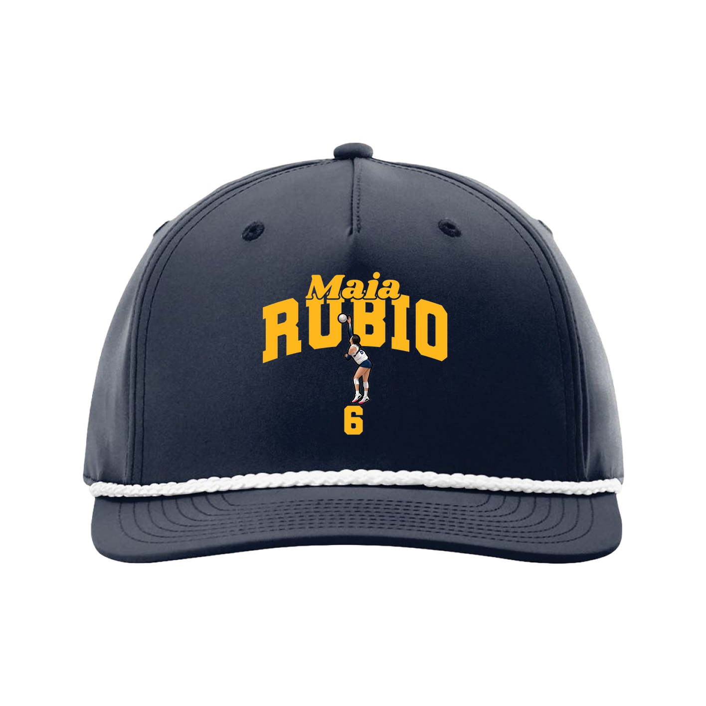 Five-Panel Classic Rope Cap — Signature Arch in Navy