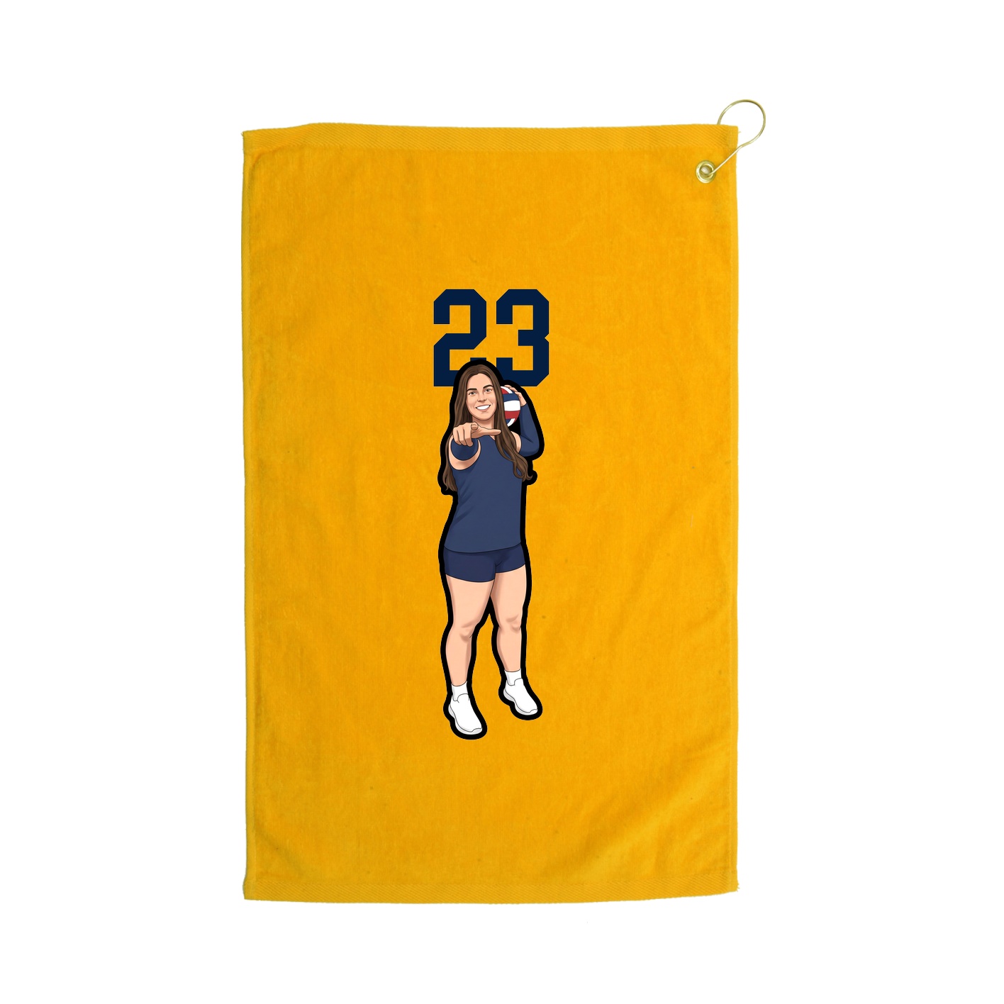 Golf Towel — Number Top in Gold