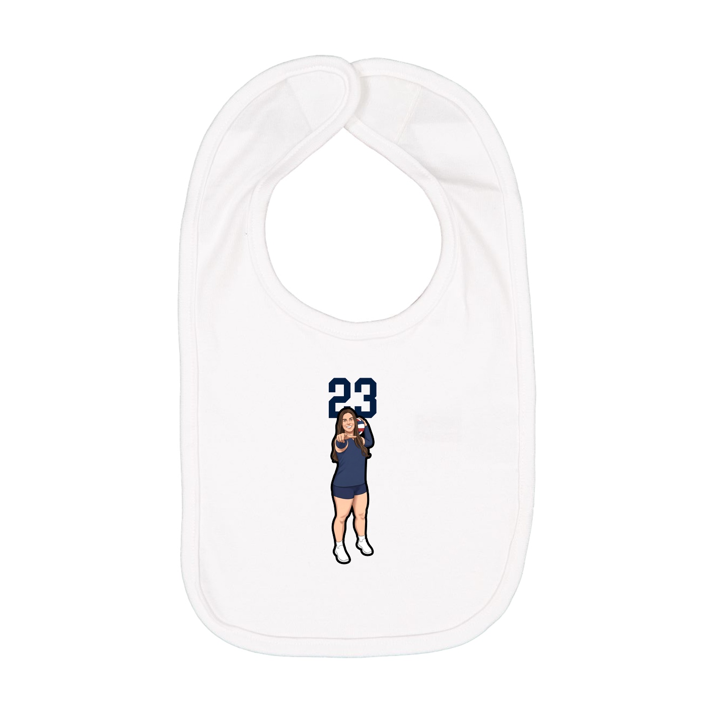 Infant Bib — Number Top in White
